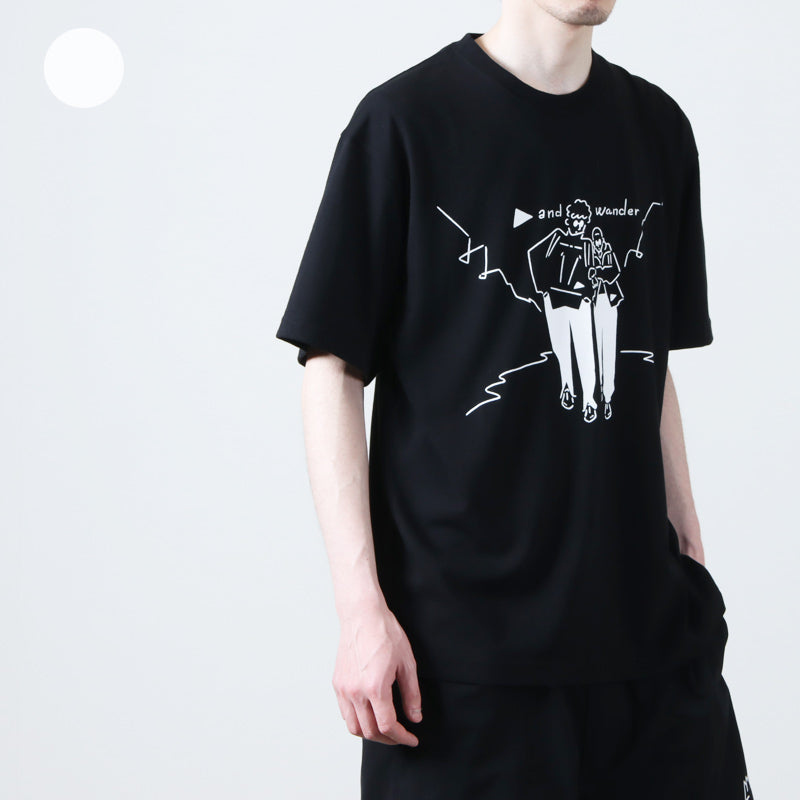 and wander(アンドワンダー) Yu Nagaba printed T