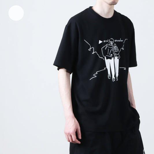 and wander(アンドワンダー) Yu Nagaba printed T