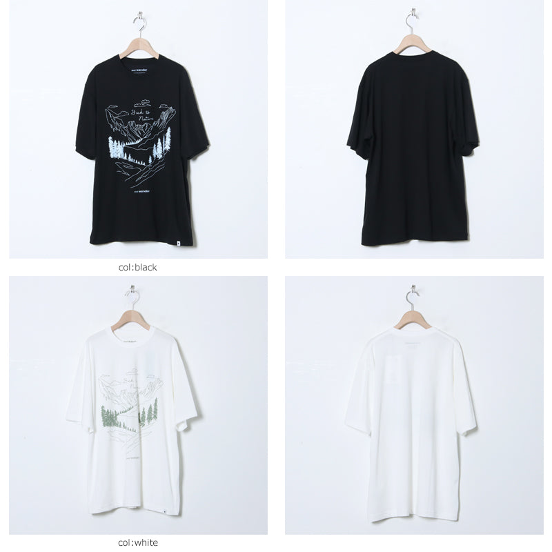 and wander(アンドワンダー) BACK TO NATURE printed SS T 画像2