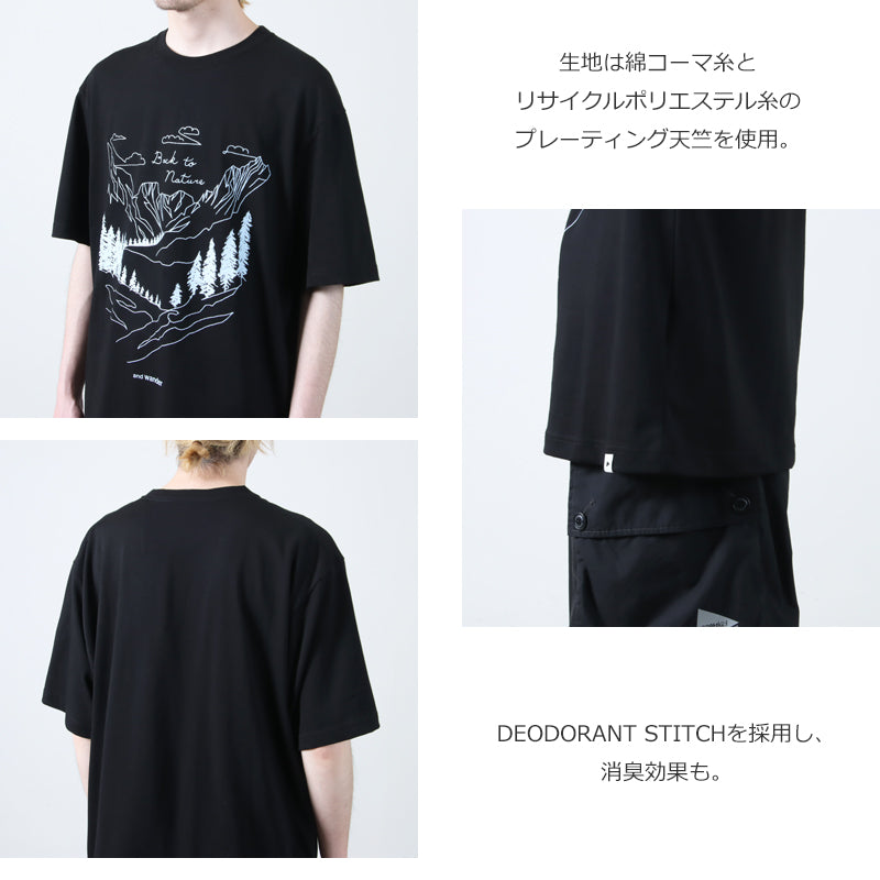 and wander(アンドワンダー) BACK TO NATURE printed SS T 画像5