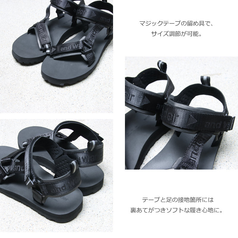 and wander(アンドワンダー) Ny JQ tape sandals 画像4
