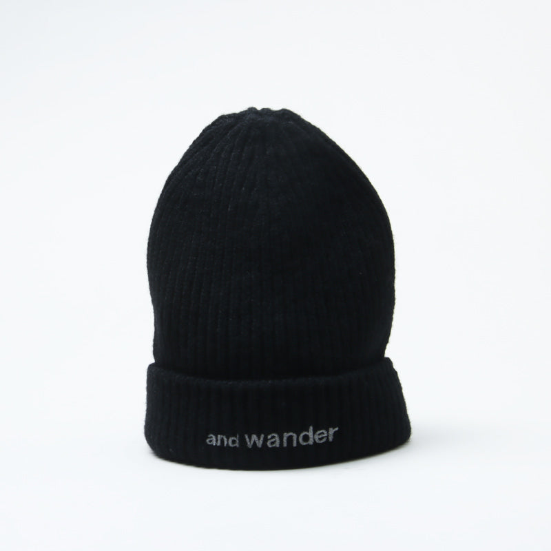 and wander(アンドワンダー) shetland wool knit cap