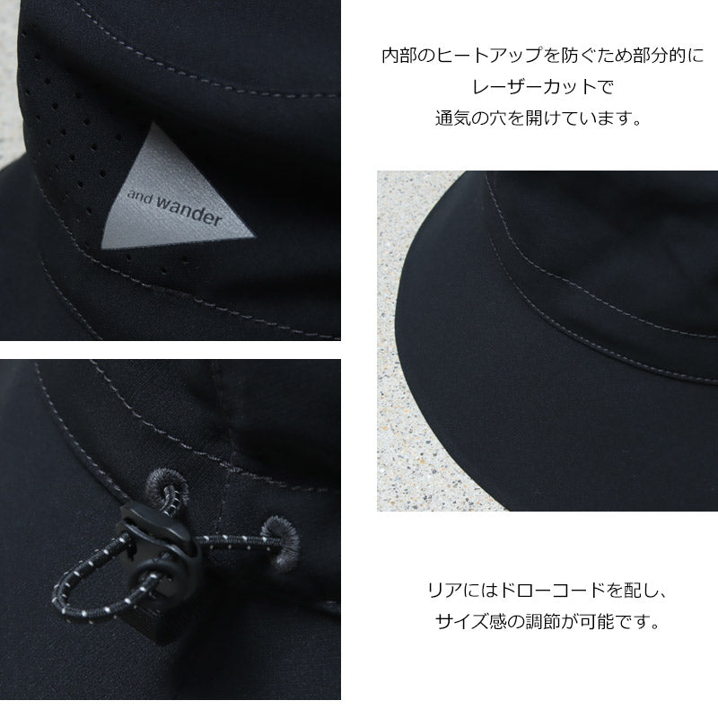 and wander(アンドワンダー) tech hat 画像5