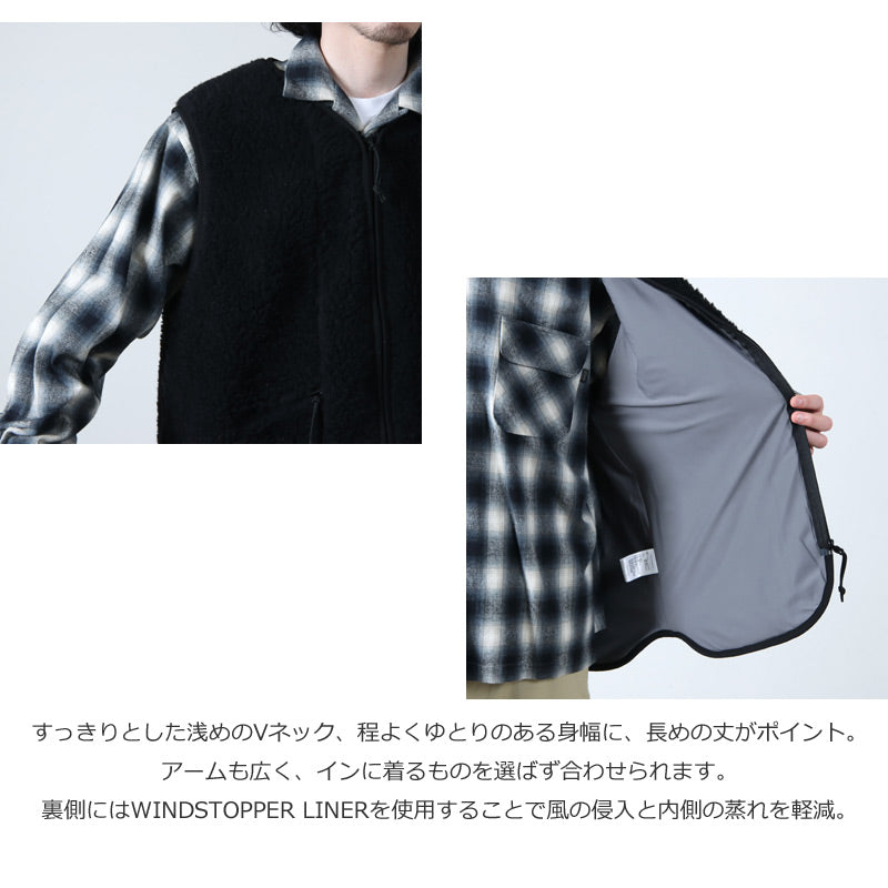 THE NORTH FACE PURPLE LABEL(ザ ノースフェイス パープルレーベル) Wool Boa WINDSTOPPER Field Vest 画像5