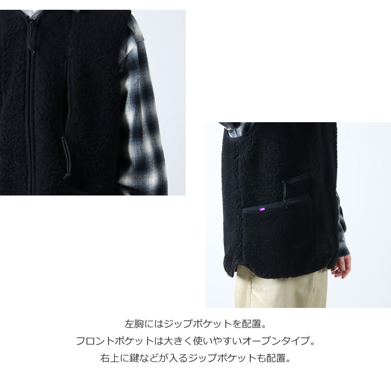 THE NORTH FACE PURPLE LABEL(ザ ノースフェイス パープルレーベル) Wool Boa WINDSTOPPER Field Vest 画像6