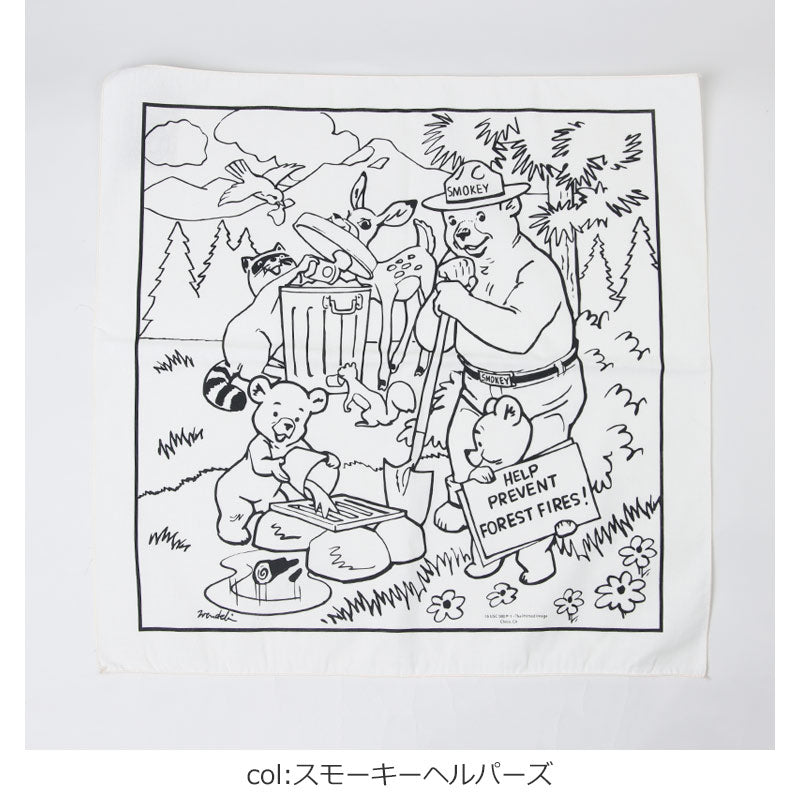 Printed Image(プリンティッドイメージ) ネイチャープリントバンダナ スモーキーベア 画像7