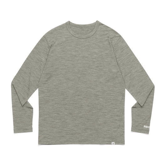 リッジマウンテンギア Merino Basic Long Sleeve Tee Micro Border - RIDGE MOUNTAIN GEAR